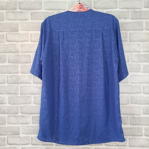 Mayerling Pret a Porter Mens Blue Button Up Shirt Retro Rockabilly NEW - Picture 2 of 6